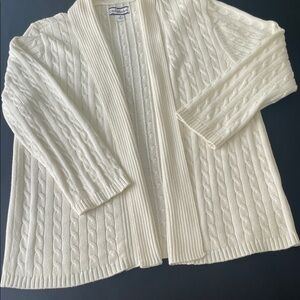 Croft & Barrow - Cream Cable Knit Cardigan